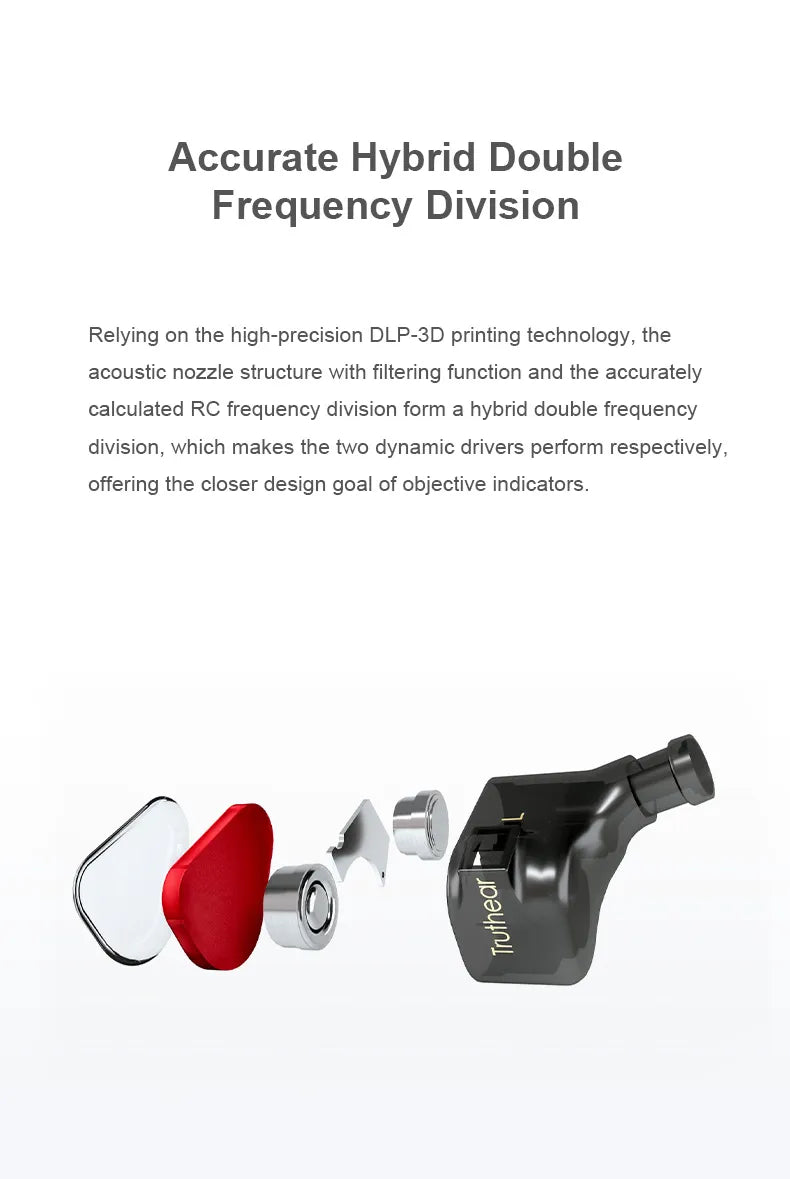 TRUTHEAR x Crinacle ZERO:RED Dual Dynamic Drivers In Ear Headphone with 0.78 2Pin Cable