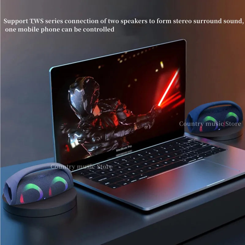 100W High Power Portable Bluetooth Speaker - Waterproof, Wireless Subwoofer with 360 Stereo Surround, RGB Colorful Lights, TWS, FM & Boombox