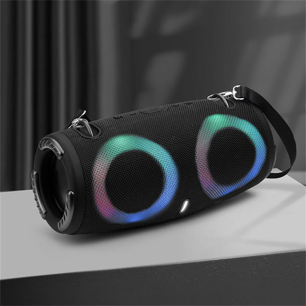 Waterproof 100W Portable Bluetooth Speaker with 360 Stereo, Wireless Subwoofer, TWS FM, RGB Lighting - High Power Surround Sound Boom Box