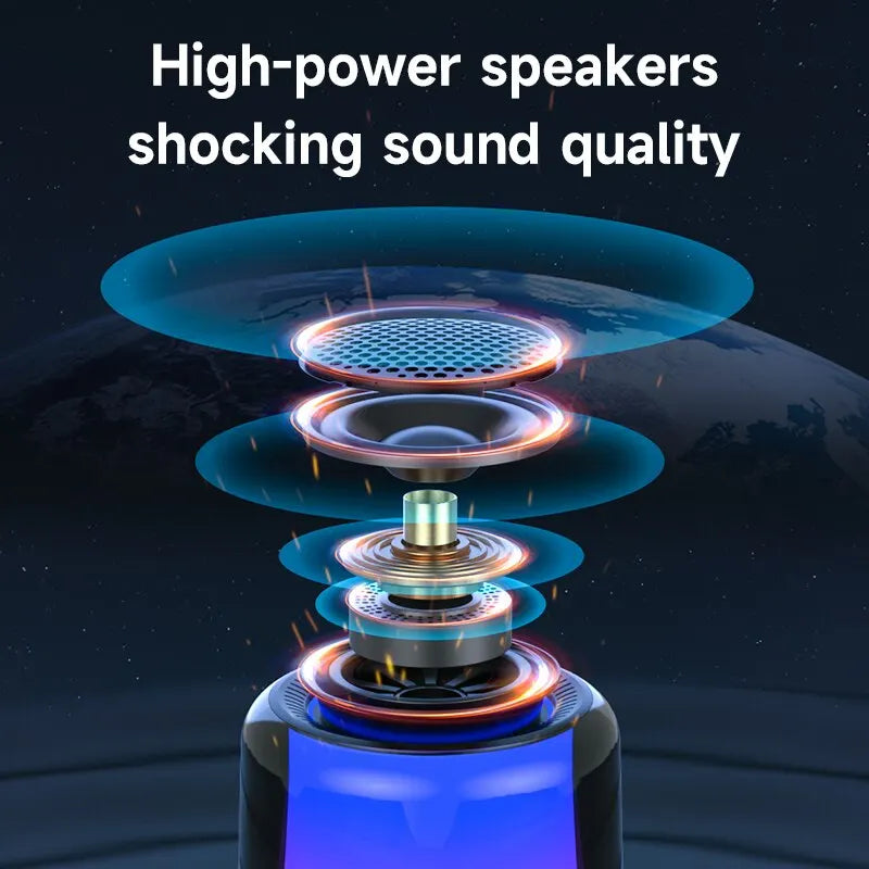 ZEALOT S66 Bluetooth 5.2 Speaker - Original Portable Subwoofer with RGB Lighting, Waterproof, USB and Outdoor Use