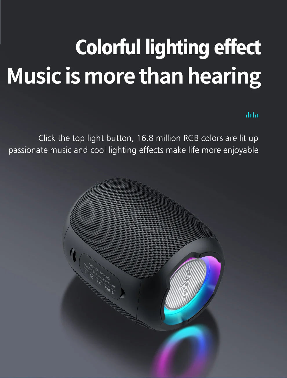ZEALOT S53 Portable Bluetooth Speaker with 10W Power, 10 Hour Playback, and 4400Mah Battery Capacity