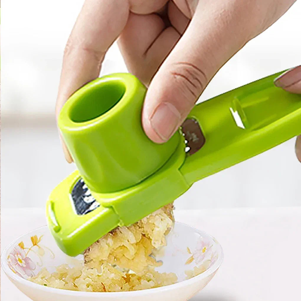 1-Piece Manual Multi-functional Garlic Crusher Grinder and Ginger Cutter with Garlic Peeler and Press – Kitchen Gadgets for Cooking