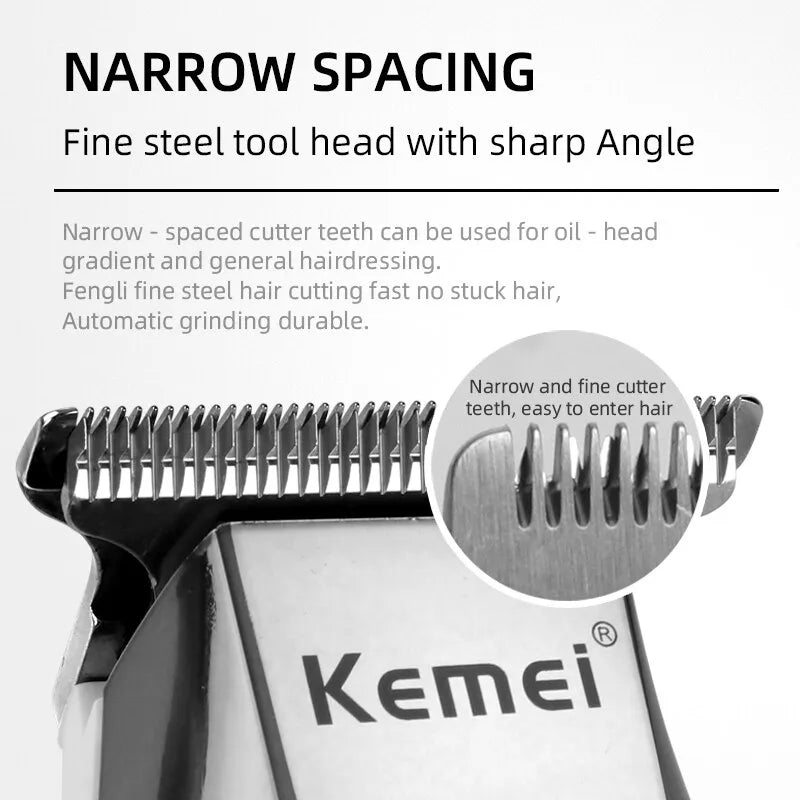 Kemei 5027 Men's Professional Adjustable Speed Hair Clipper and Beard Trimmer with LED Digital Display, Electric Razor KM-5027