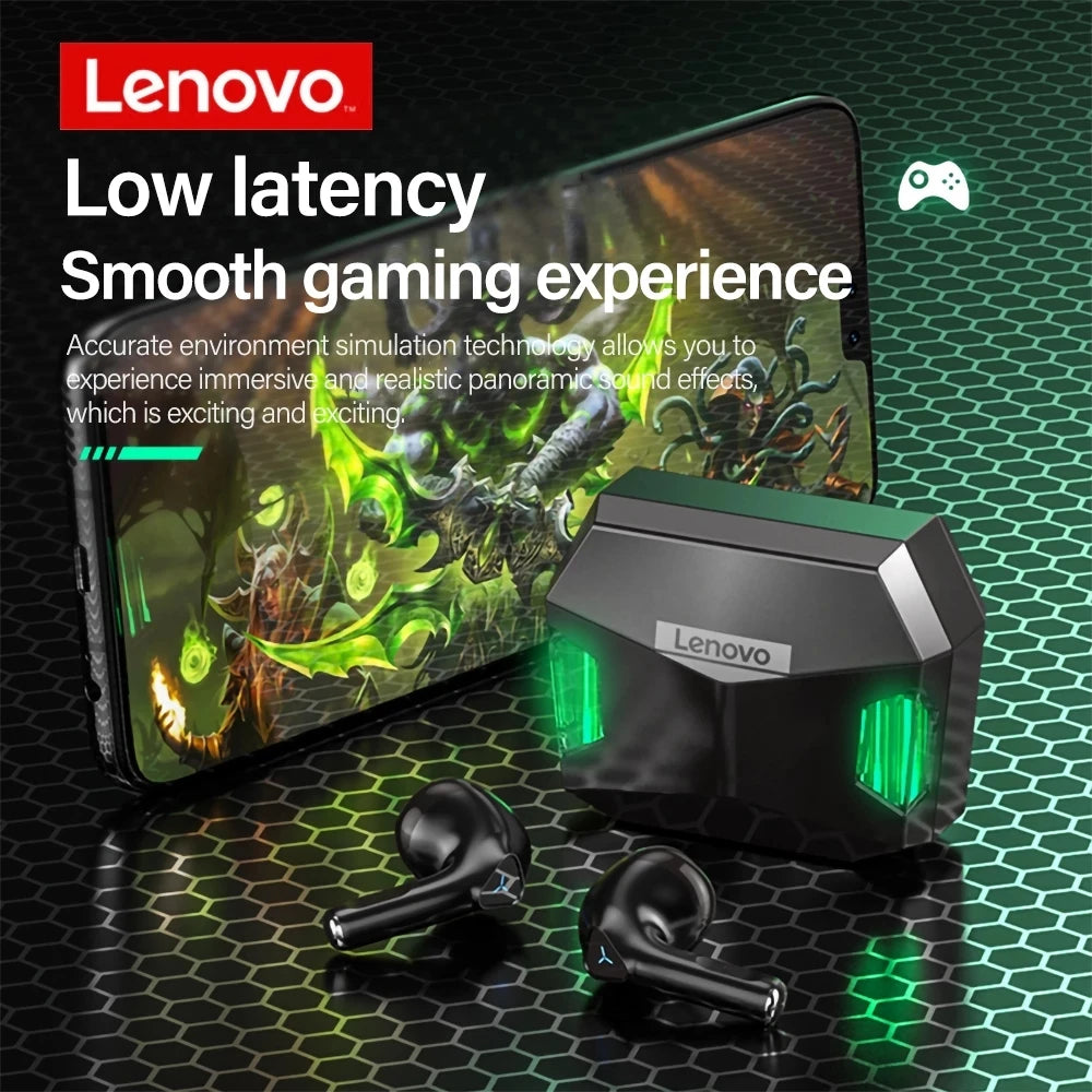 Lenovo GM5 Sports Headset - Bluetooth 5.0, Wireless TWS Gaming Earbuds with Low Latency, Microphone & HIFI Sound Quality
