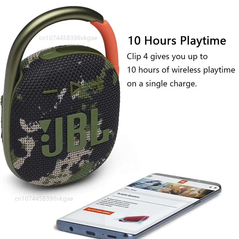 JBL CLIP 4 Mini Wireless Speaker - IP67 Waterproof Bluetooth Speaker with 10 Hours Playtime for Outdoor Travel