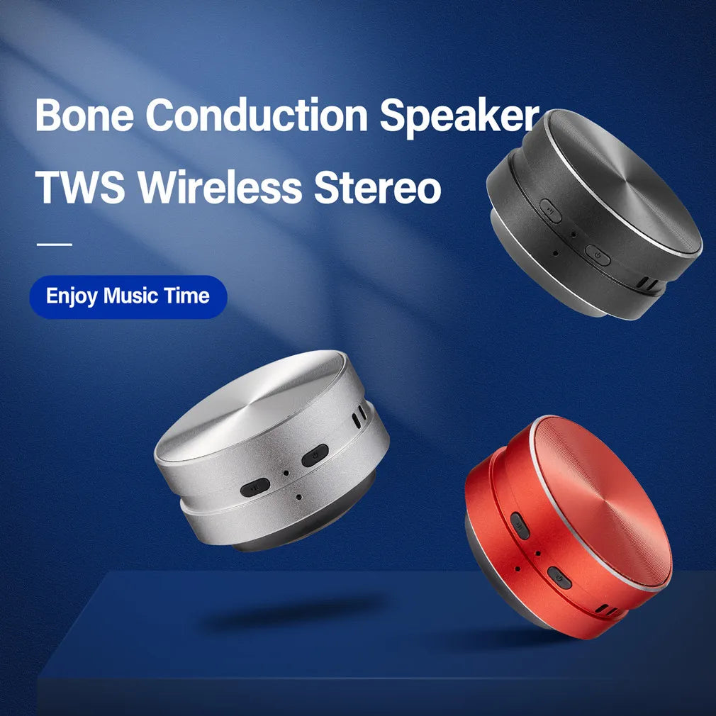 2023 Humbird Mini Bone Conduction Bluetooth Speaker with FM Radio and TWS Dual Channel Stereo Sound - Wireless Audio Box