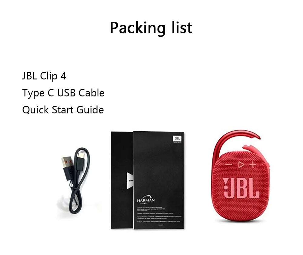 JBL CLIP 4 Mini Wireless Speaker - IP67 Waterproof Bluetooth Speaker with 10 Hours Playtime for Outdoor Travel