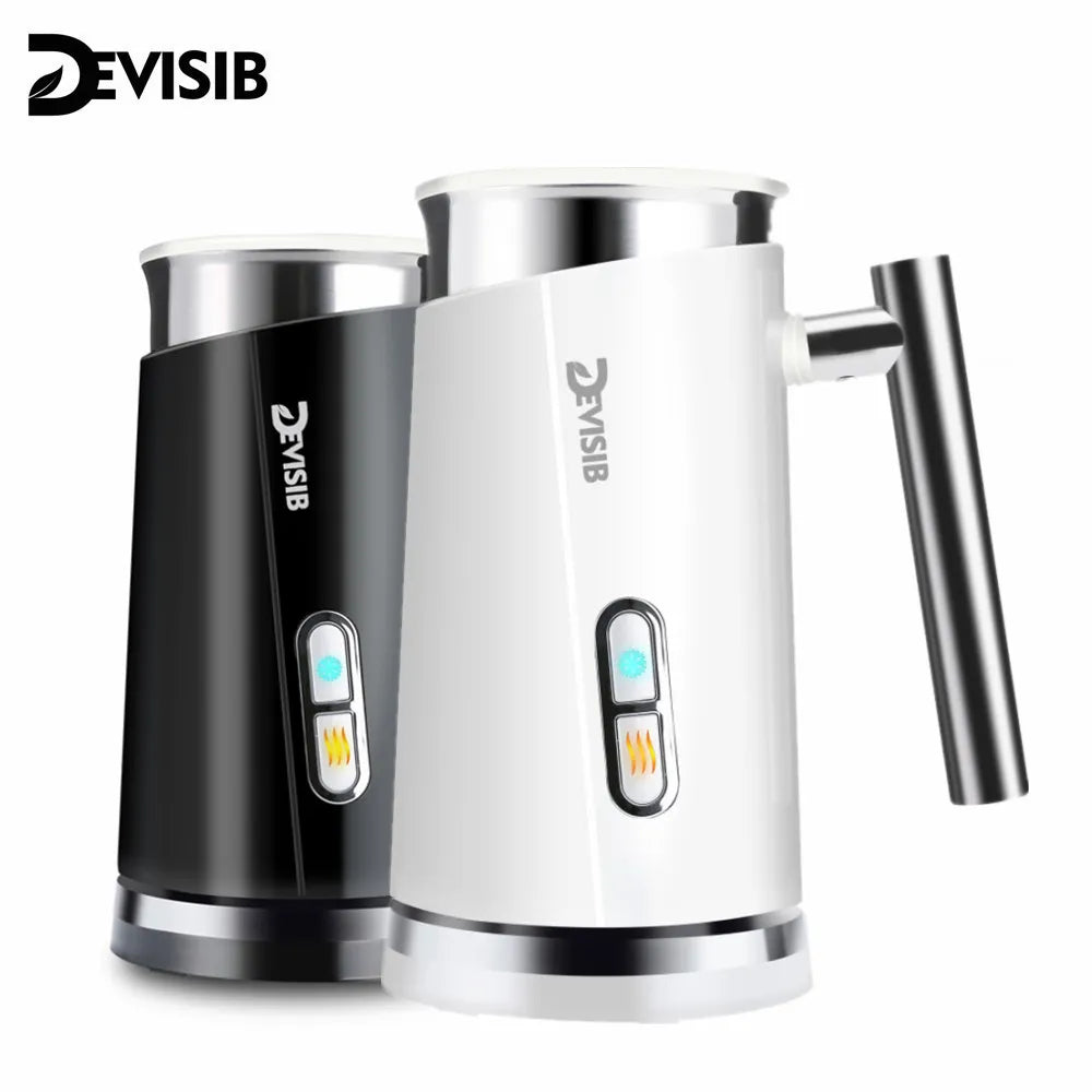DEVISIB Electric Automatic Milk Frother for Hot and Cold Latte & Cappuccino Coffee Foaming
