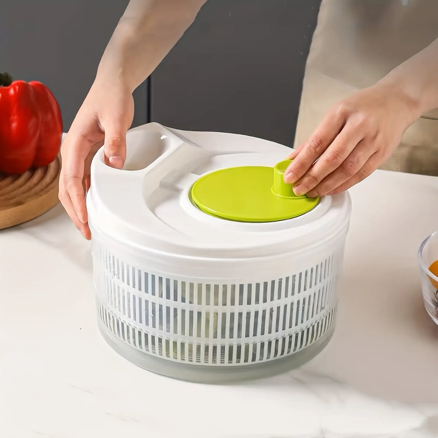 Vegetable and Fruit Spinner: Salad Dryer, Washer, Drainer, and Colander
