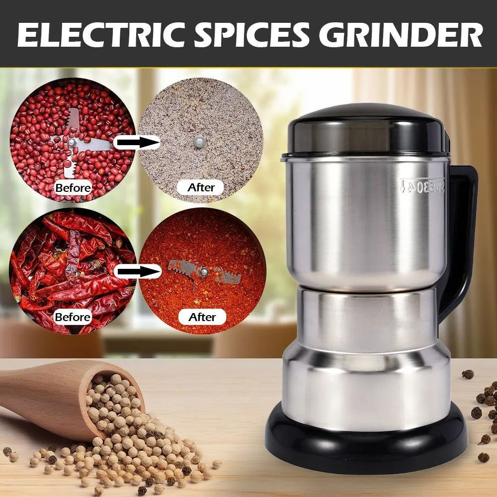 High-Powered Electric Coffee Grinder - Premium Kitchen Tool for Grinding Spices, Nuts, Grains and Beans, Perfect for Home Use