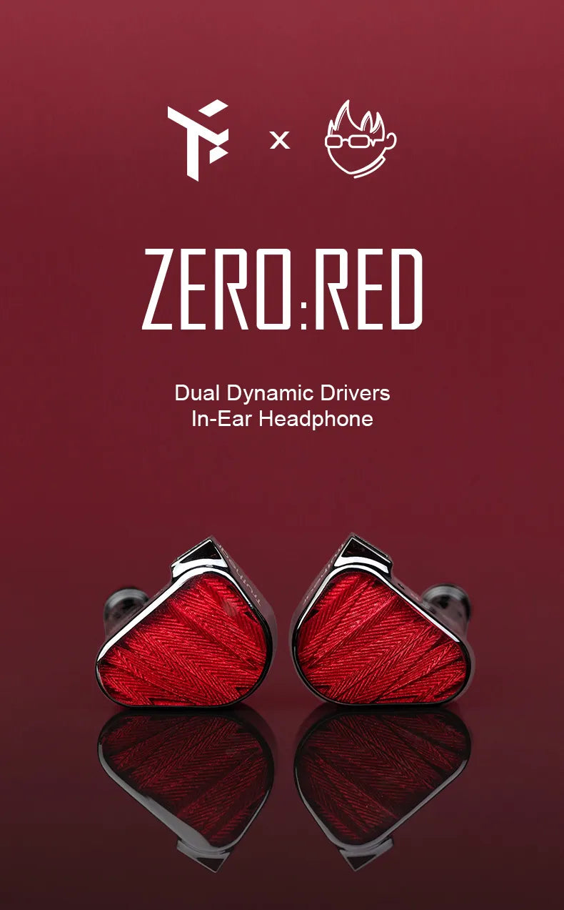 TRUTHEAR x Crinacle ZERO:RED Dual Dynamic Drivers In Ear Headphone with 0.78 2Pin Cable