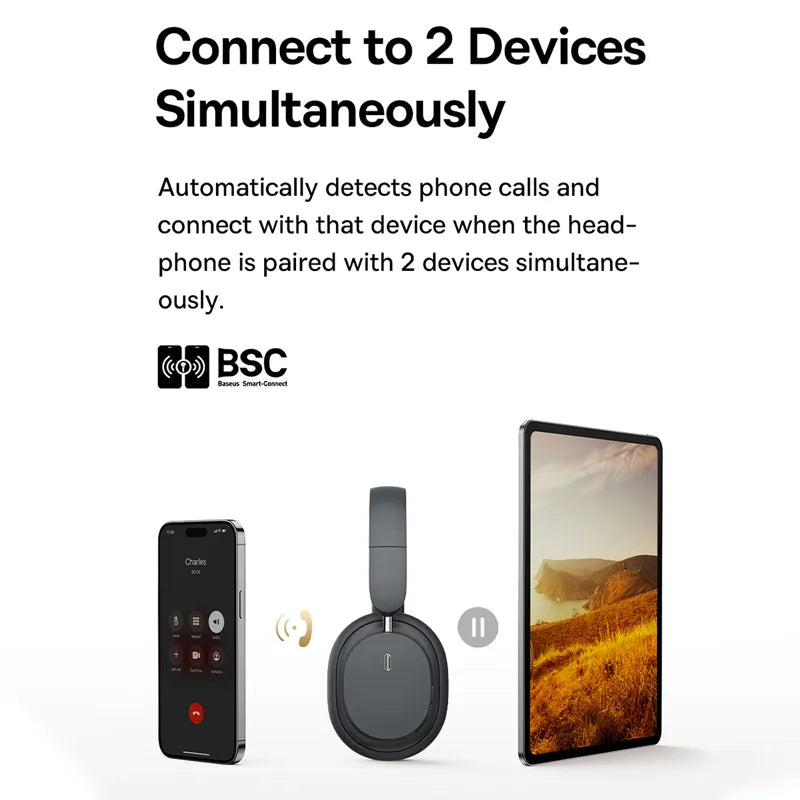 Baseus Bowie D05 Wireless Bluetooth 5.3 Over-Ear Headphone - Foldable HIFI Level Headset with 40mm Driver, 70H Battery Life