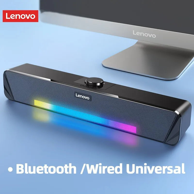 Lenovo TS33 Wired/Bluetooth 5.0 Speaker - 360-Degree Home Cinema Sound Bar and Computer Desk Audio Subwoofer