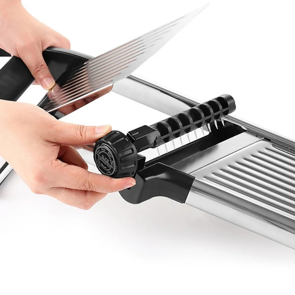 Professional Adjustable Mandoline Slicer - 304 Stainless Steel Vegetable Cutter and Grater with Blades - Premium Kitchen Gadgets