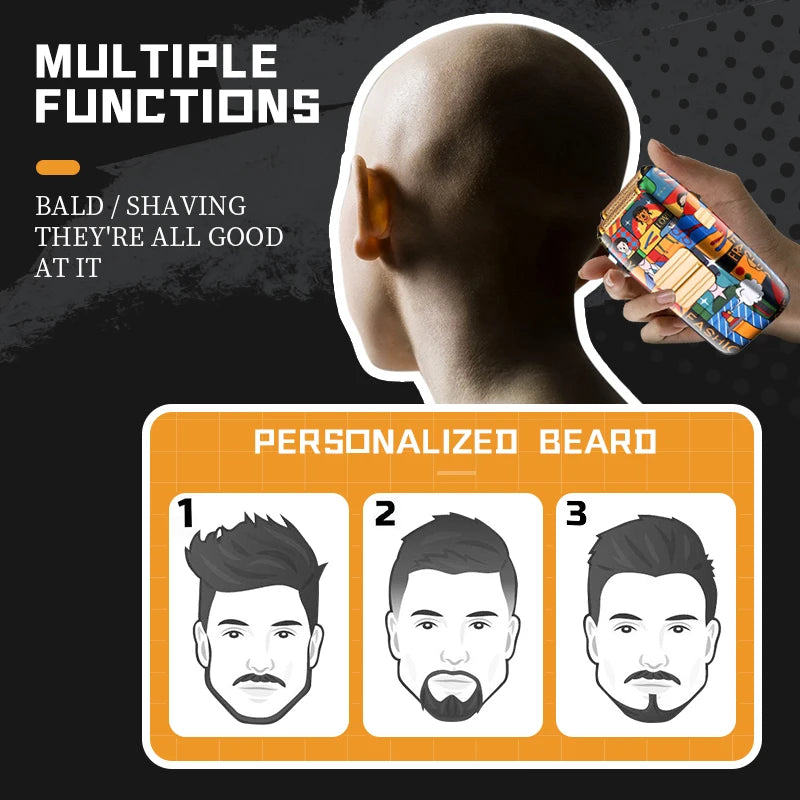 Kemei 1102H Powerful Electric Razor for Men - Rechargeable Bald Head and Beard Shaving Machine