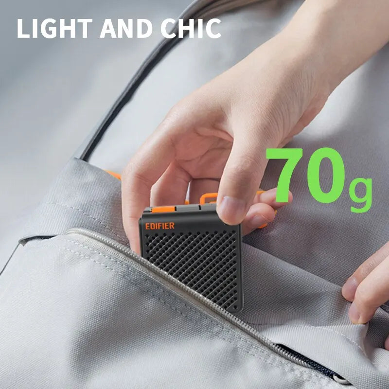 Edifier MP85 Lightweight Portable Bluetooth Speakers - 70g Waterproof Wireless Stereo for Camping, Walking, 8H Playback Time