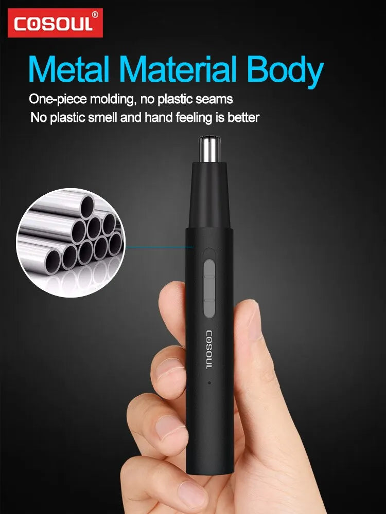 COSOUL Rechargeable Electric Nose Hair Trimmer - Waterproof Ear and Nose Razor Shaver for Men and Women
