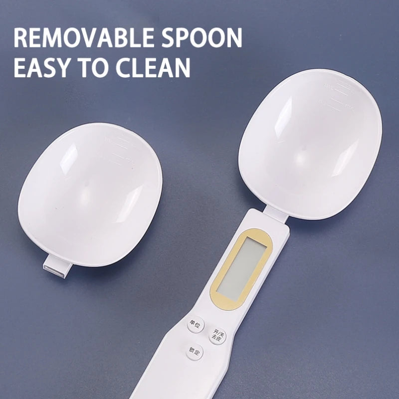 Digital Kitchen Scale Spoon for Baking - Adjustable Electronic Weighing Tool for Coffee, Food, Flour, Powder with LCD Display Measurement at Home