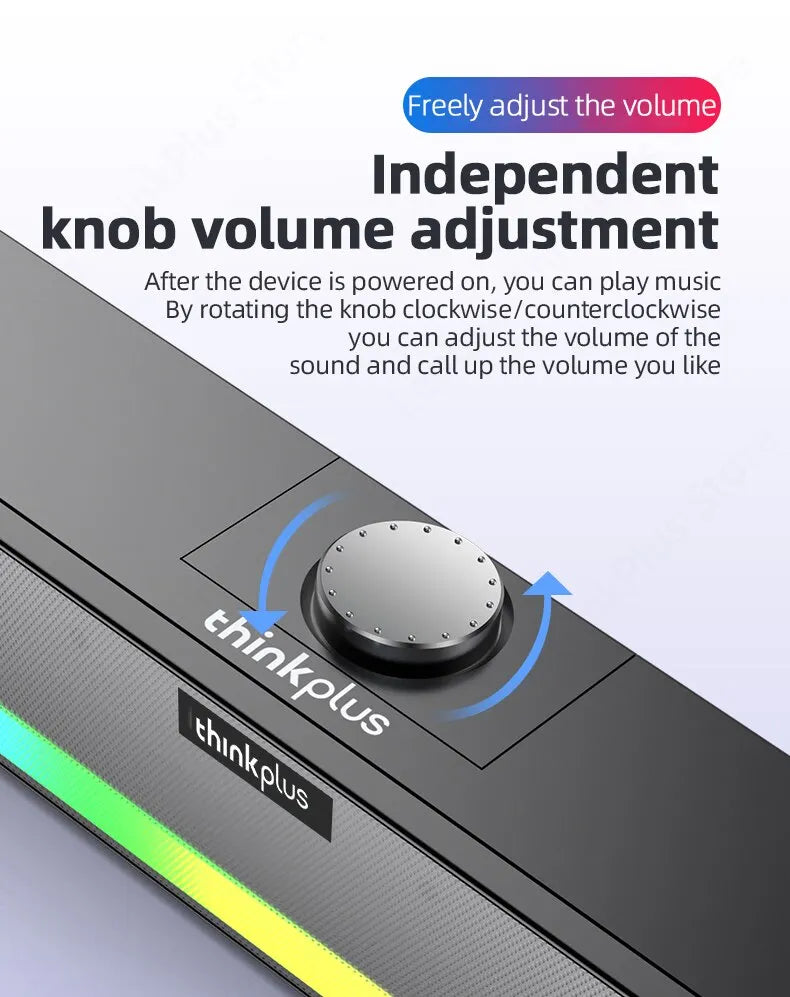 Lenovo TS33 Wired/Bluetooth 5.0 Speaker - 360-Degree Home Cinema Sound Bar and Computer Desk Audio Subwoofer