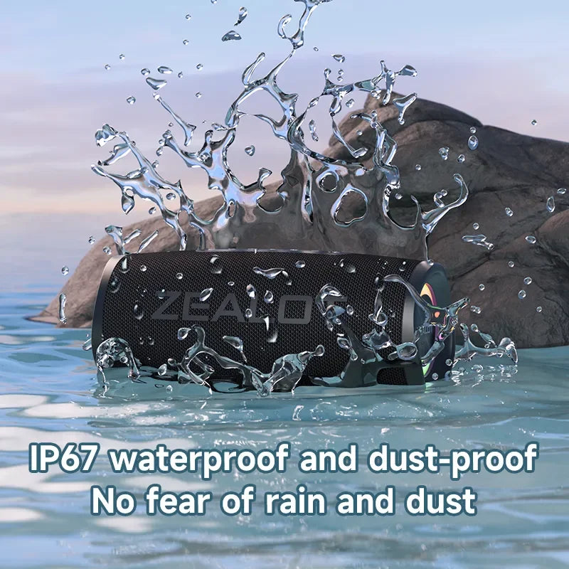 Waterproof ZEALOT S56 Bluetooth Speaker 40W, 8000mAh Battery, Powerful Bass Performance, 12hr Playback, Ideal for Camping and Outdoor Activities