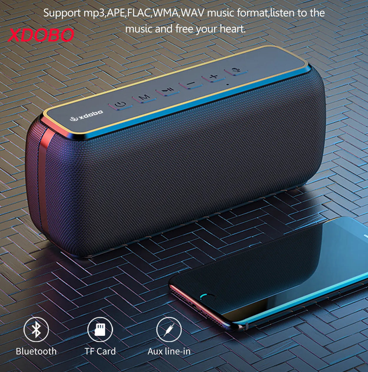 XDOBO X8 Portable Speakers with 60W Power, Enhanced Bass and Subwoofer, Wireless, Waterproof, and 12-Hour Playtime Features - TWS Enabled with 6600mAh Power Bank Function