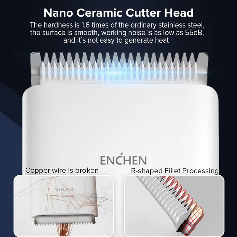 Professional ENCHEN Boost Cordless Hair Clippers - USB Electric Hair Trimmer for Men, Adults, Kids - Rechargeable Hair Cutting Machine
