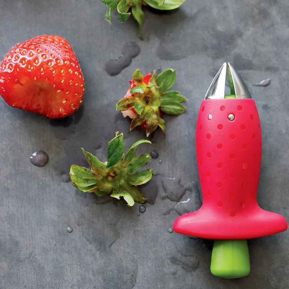 Strawberry Huller and Tomato Stalk Remover - Metal Stem Remover Tool for Fruit and Vegetables - Kitchen Gadget for Removing Stems and Leaves - Free Shipping