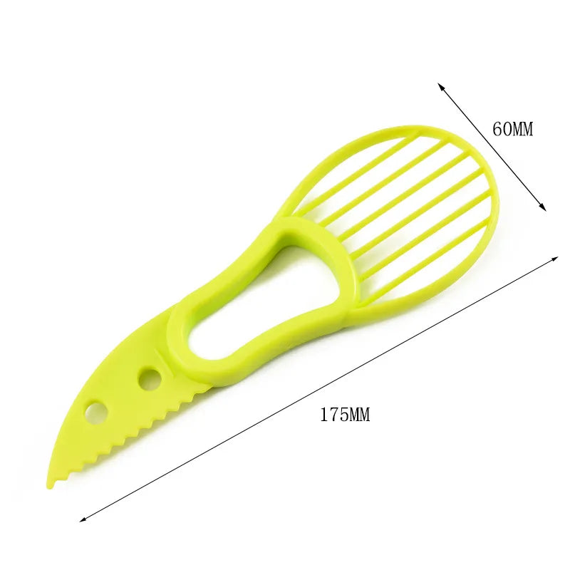 3-in-1 Avocado Tool: Slicer, Corer, and Pulp Separator - Plastic Knife - Kitchen Gadgets