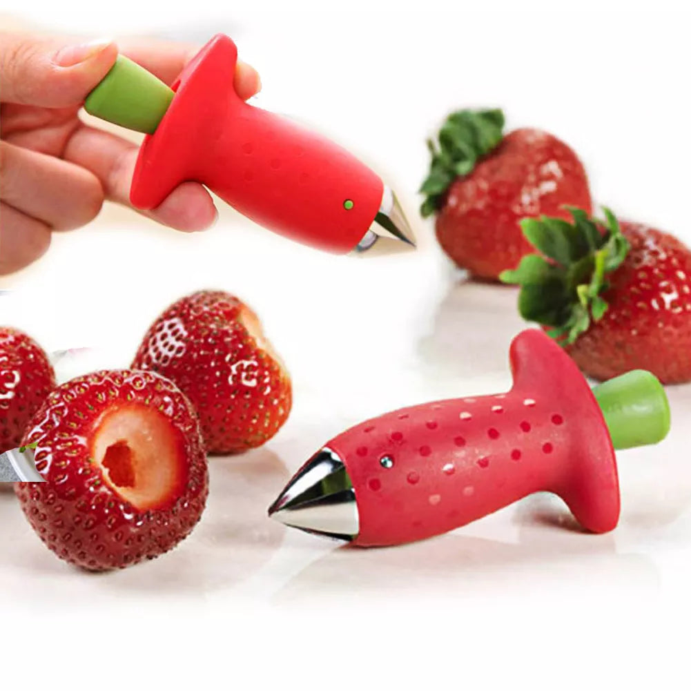Strawberry Huller and Tomato Stalk Remover - Metal Stem Remover Tool for Fruit and Vegetables - Kitchen Gadget for Removing Stems and Leaves - Free Shipping