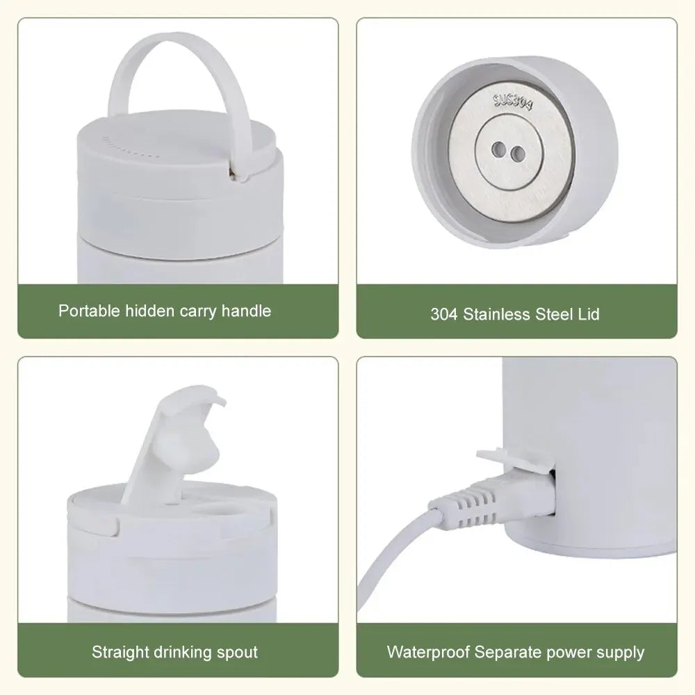 Portable Electric Heating Kettle - LED Multi-Function Automatic Thermostatic Cup for Travel