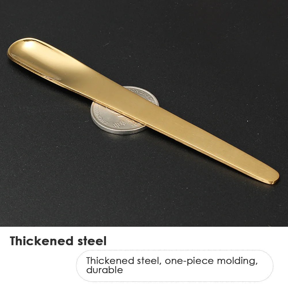 6-Piece Stainless Steel Coffee Spoon Set - Small Flat Dessert Scoops, Mixer Stirring Bar Spoons for Kitchen Tableware