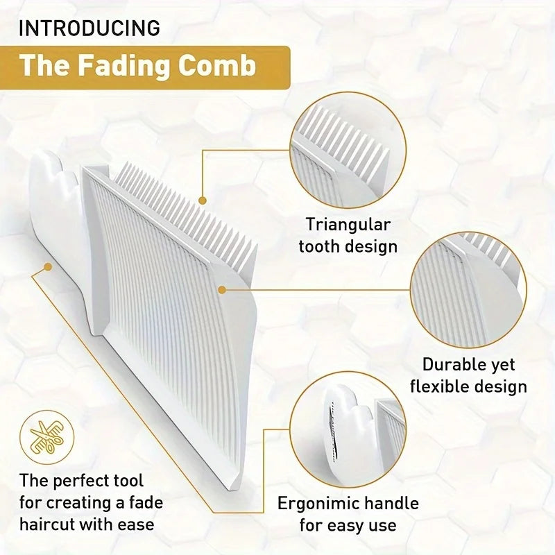 Single Men's Hairdressing Tool - Flat Spade Shape Cutting Comb, Perfect for Oil-based Gradual Trimming Hairstyles
