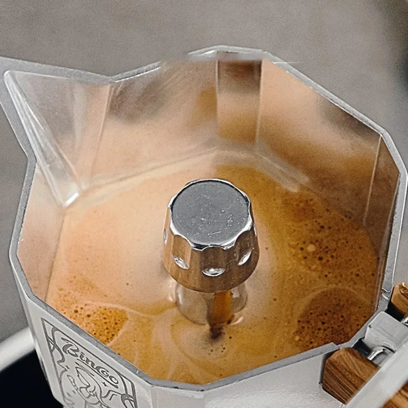 120ml Thermostatic Double Valve Moka Pot - Espresso Extraction and Outdoor Brewing Coffee Barista Accessories