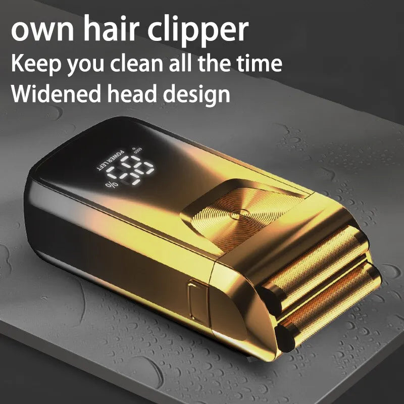 Rechargeable Men's Electric Razor - Wet-Dry Shaver and Beard-Hair Trimmer