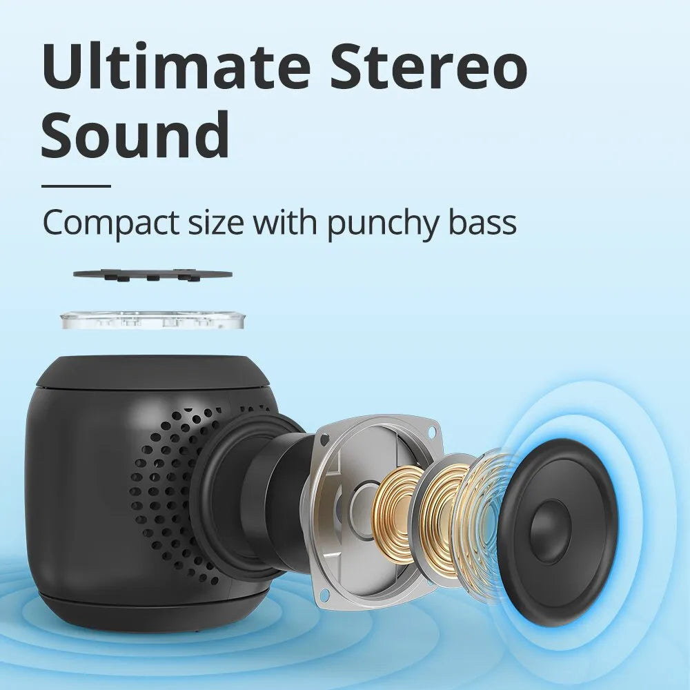 Tronsmart T7 Mini Portable Speaker: Wireless and Bluetooth 5.3 Enabled, with Balanced Bass, IPX7 Waterproofing, Perfect for Outdoor Use, Compatible with All Phones