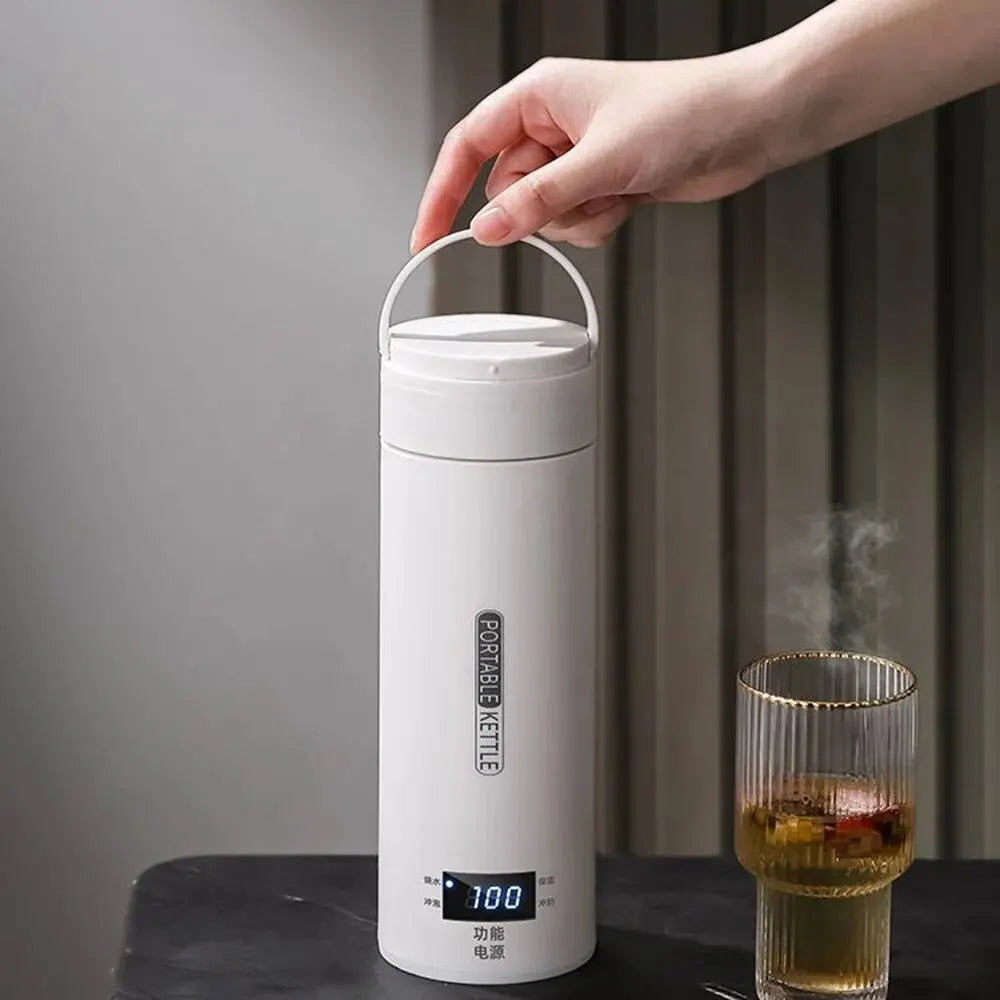 Portable Electric Heating Kettle - LED Multi-Function Automatic Thermostatic Cup for Travel