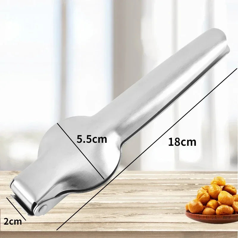Stainless Steel Chestnut Opener - Nut Cracker Sheller Tool with Walnut Pliers - Chestnut Cutter and Opener - Kitchen Gadgets and Accessories