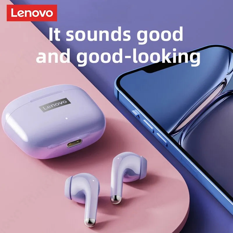Lenovo LP40 Pro Wireless Earphones - Bluetooth 5.0, Waterproof Sports Headphones, Mic Touch Control, TWS Headset