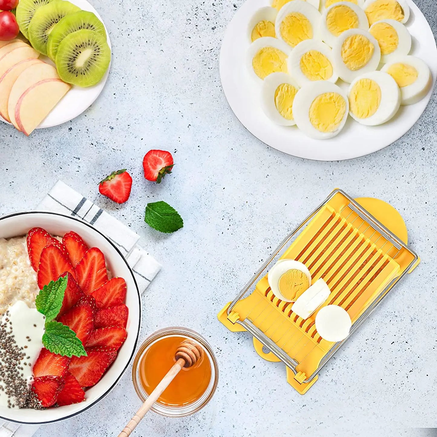 Stainless Steel Multi-Function Luncheon Meat Egg Cutter: Kitchen Gadget for Food, Banana, Cheese, and Strawberry Slicing