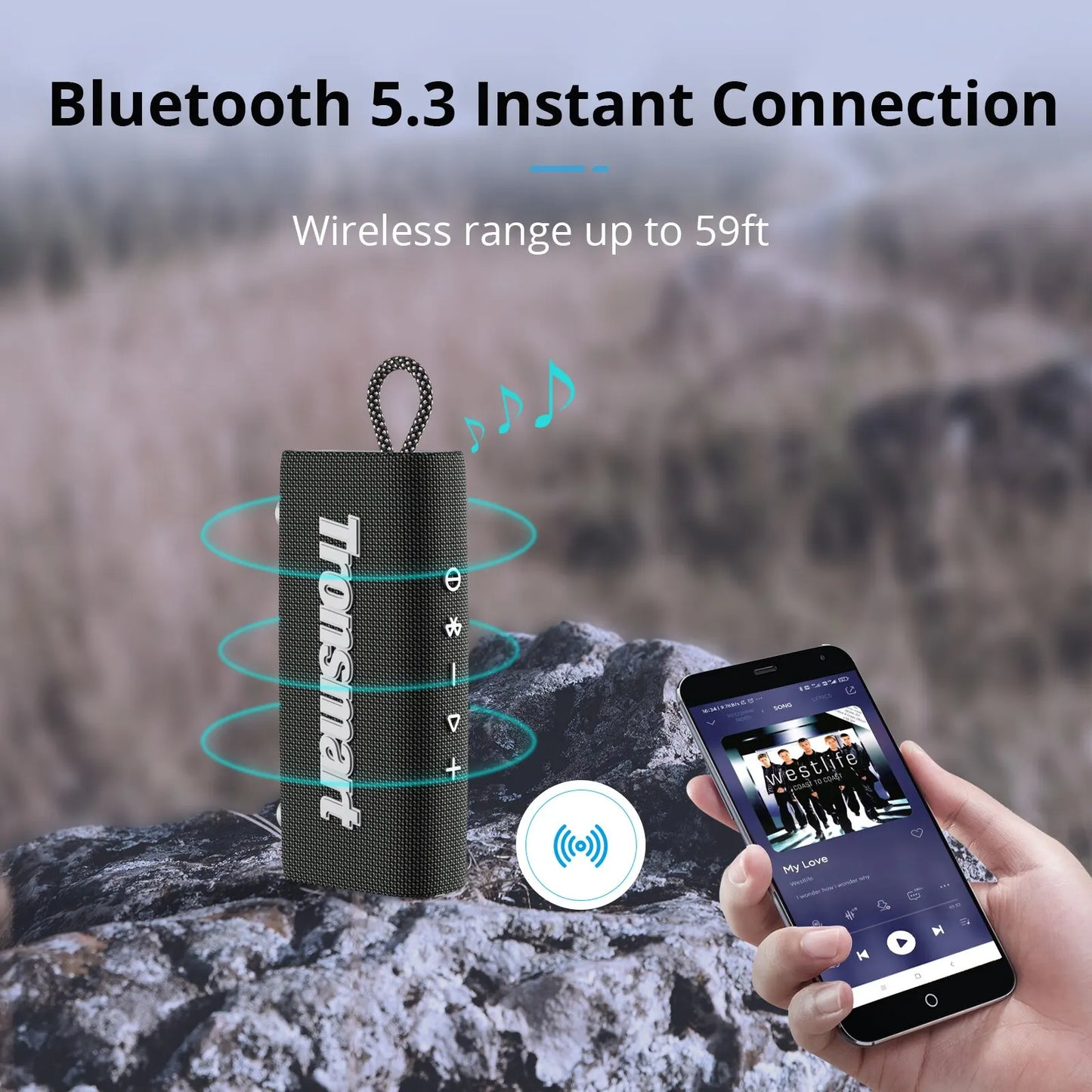 Tronsmart Trip Waterproof Bluetooth Speaker with Dual-Drivers and True Wireless Stereo for Outdoor Use