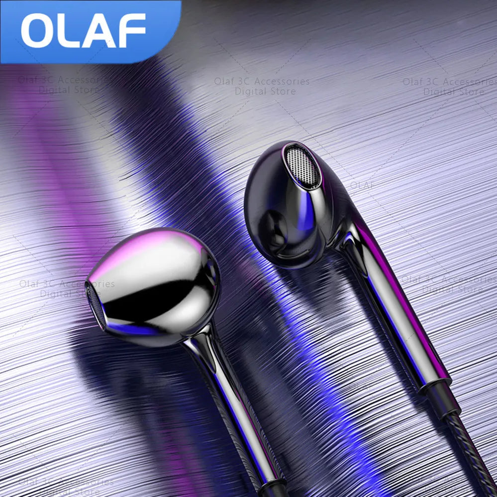 OLAF 3.5mm Wired Headphones: In-Ear Bass Stereo Earbuds with Microphone and Sports In-line Control - Perfect for Phones