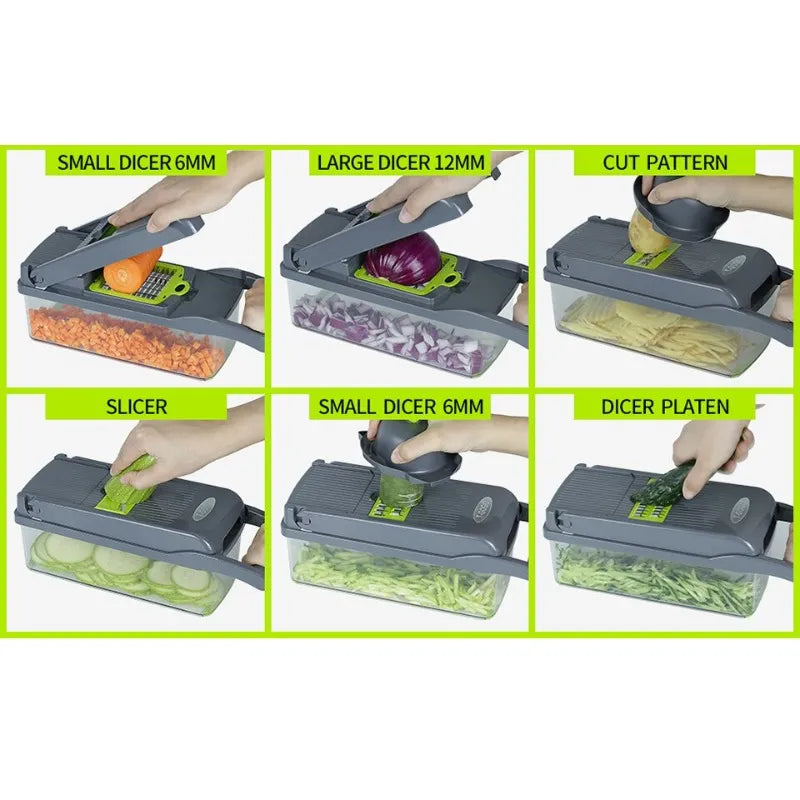 Multifunctional Kitchen Vegetable Slicer Shredder with Basket Fruit Slicer Potato Shredder Carrot Grinder