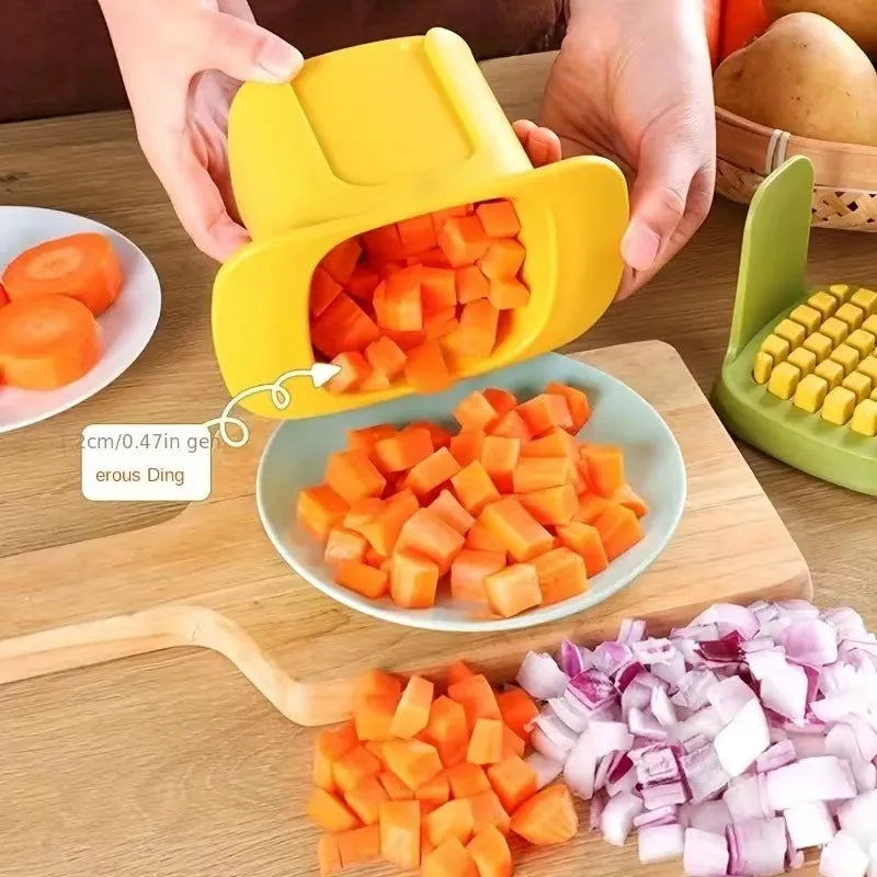Multifunctional Vegetable Chopper & Slicer - Onion Dicer, French Fries Cutter, Potato & Cucumber Slicer - Kitchen Gadget & Tools