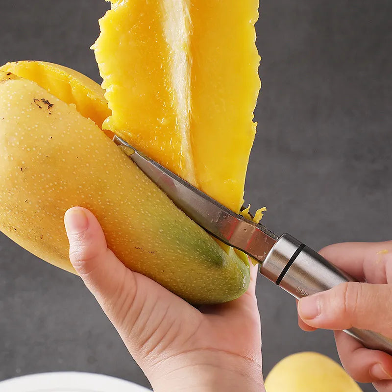 Premium Mango Slicer and Peeler - Efficient Fruit Cutter, Kitchen Gadget with Coring & Dicing Features
