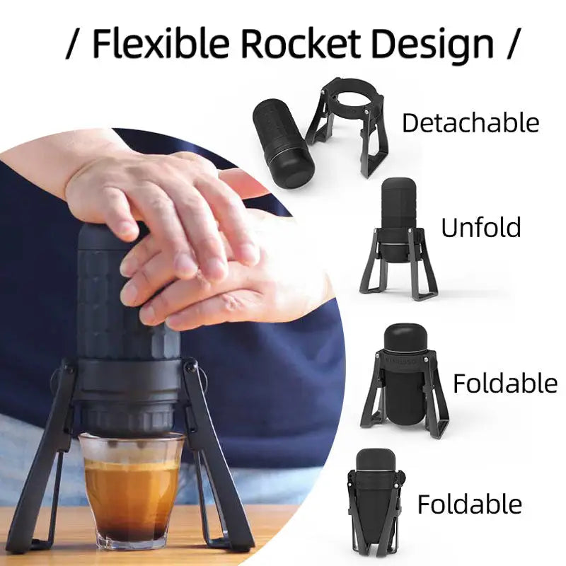 STARESSO Mirage SP300 PLUS Portable Espresso Maker - Quick Brew 180ml Manual Coffee Pot for Creamy Double Espresso Shots