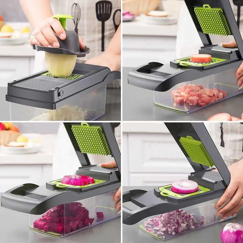 Multifunctional Kitchen Vegetable Slicer Shredder with Basket Fruit Slicer Potato Shredder Carrot Grinder