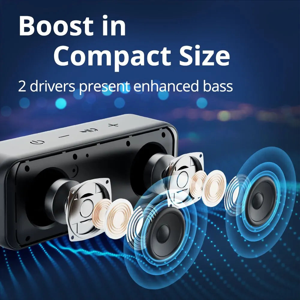 Tronsmart T2 Mini 2023 Outdoor Portable Bluetooth Speaker with IPX7 Waterproof Rating, 24H Playtime, and Micro SD Support