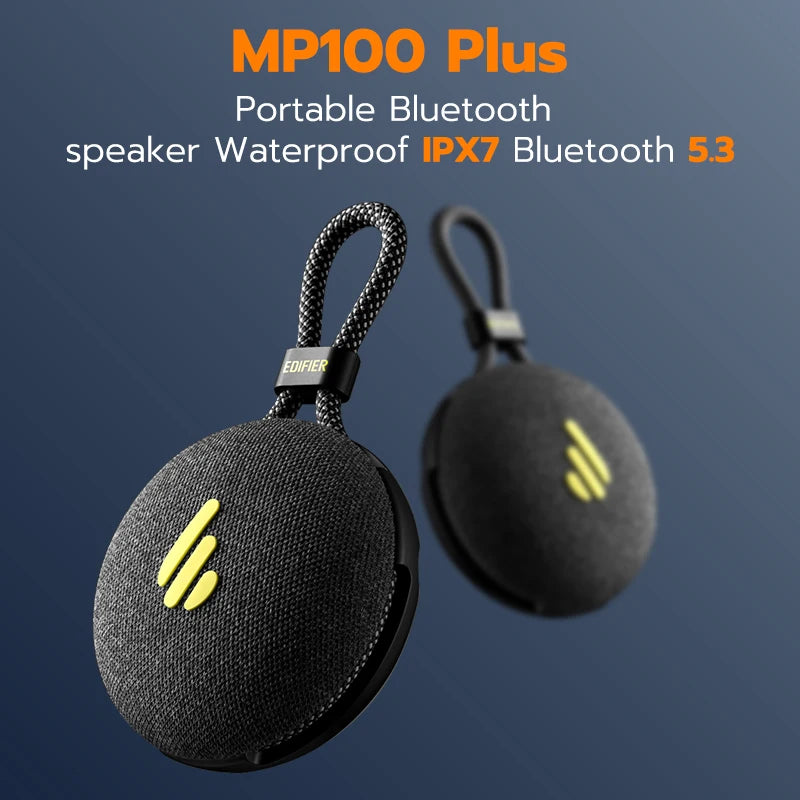 Edifier MP100 Plus Waterproof Outdoor Bluetooth Speaker - Portable Wireless with IPX7 Stereo Loudspeaker 1500Mah 9hr Playback