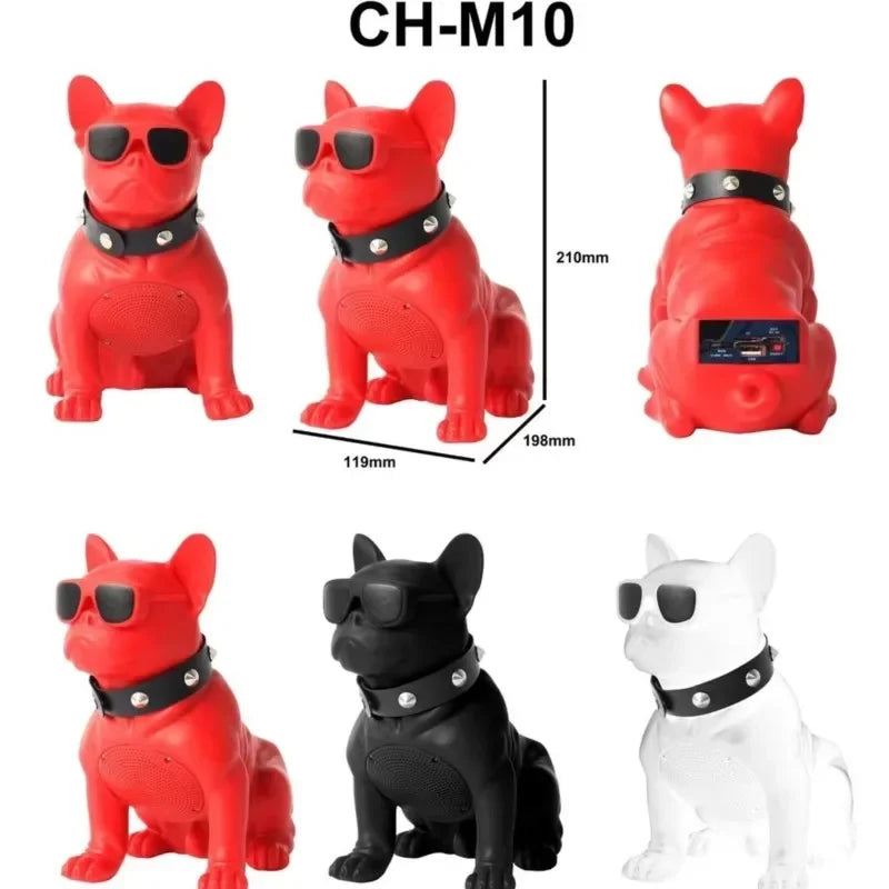 Portable Bulldog Bluetooth Speaker - 3D Surround Sound, Boombox Bass, Radio Function, TF Card Compatible, Super Subwoofer Wireless Speaker
