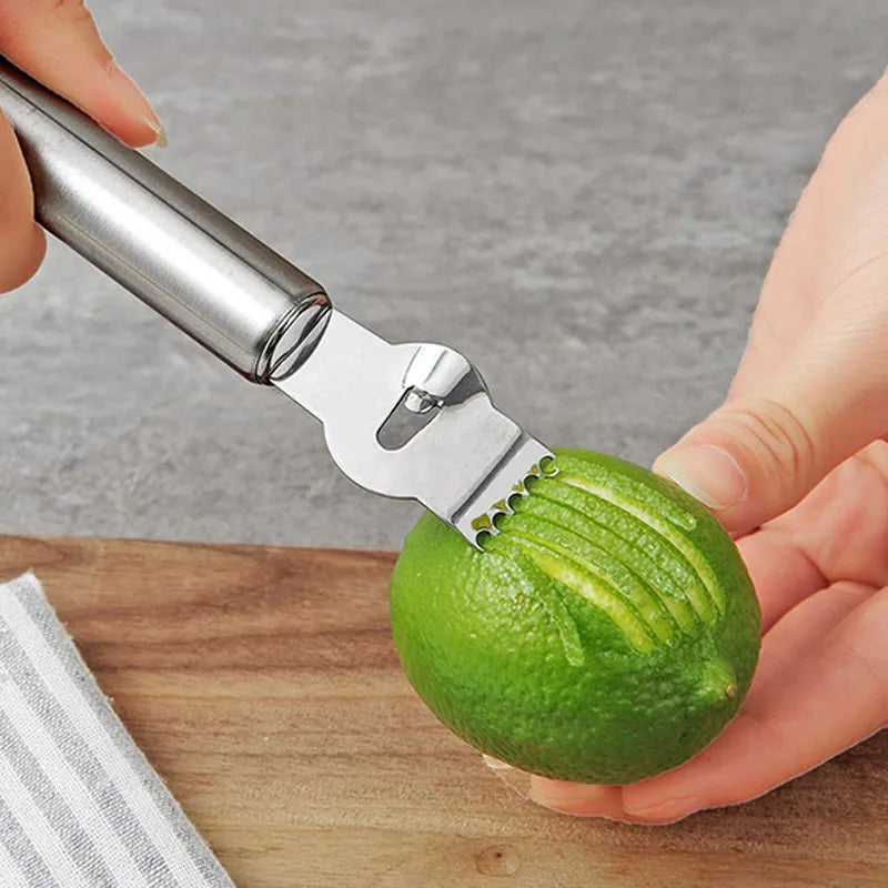 Stainless Steel Lemon Zester & Grater with Orange Peeler - Citrus Fruit Peeling Knife, Kitchen Gadgets & Bar Accessories